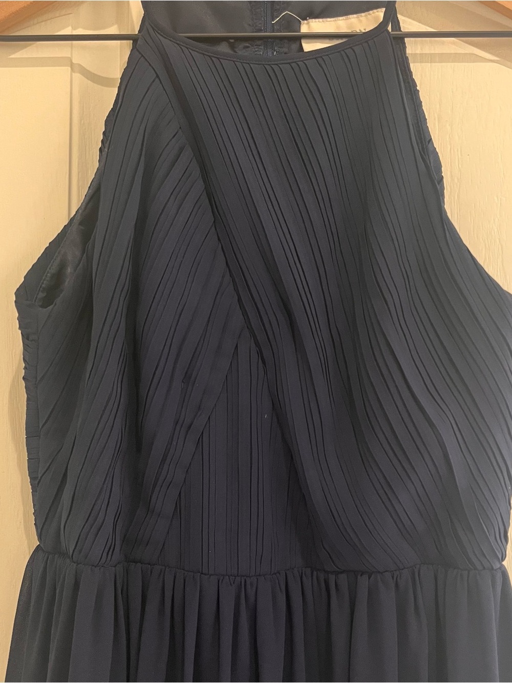 BHLDN Navy Pleated Maxi Dress Sz 0 Bridesmaid